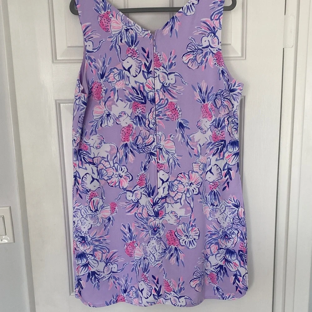 Lilly Pulitzer Lavender Floral Sleeveless V-Neck Romper w/ Pink & Purple Accent - Picture 5 of 5
